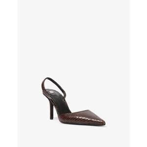 Proenza Schouler Slash Slingback Pumps in Embossed Python Chocolate 39.5